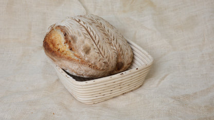 Diner Wares Bread Proofing Basket Rattan Square – 23.5 × 23.5 × 8 cm (Capacity 1.5 kg)