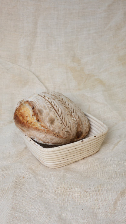 Diner Wares Bread Proofing Basket Rattan Square – 23.5 × 23.5 × 8 cm (Capacity 1.5 kg)