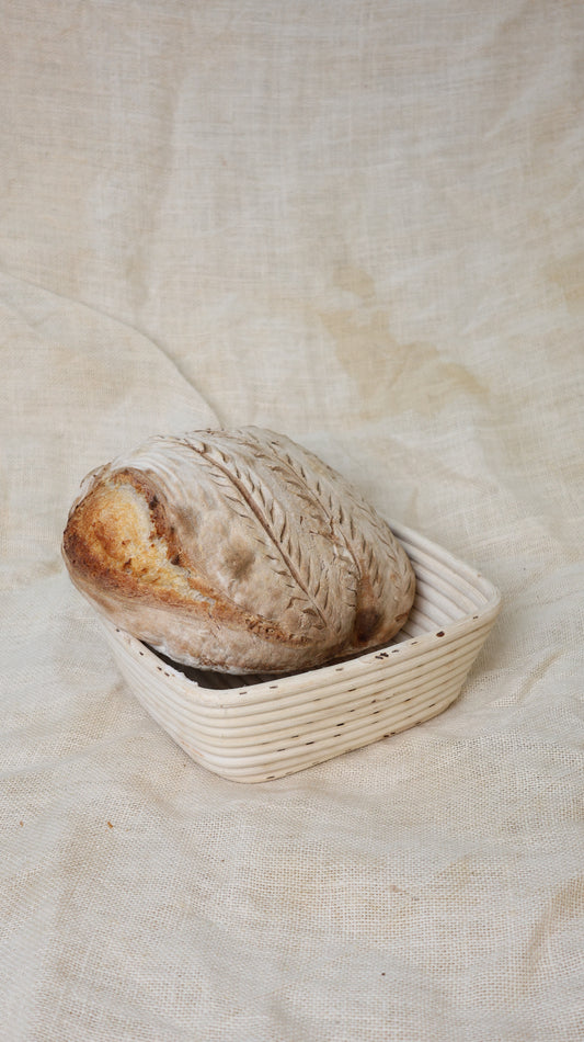 DINER WARES Bread Proofing Basket Rattan Square 23.5 x 23.5 x 8 cms(Cap. - 1.5 kgs)