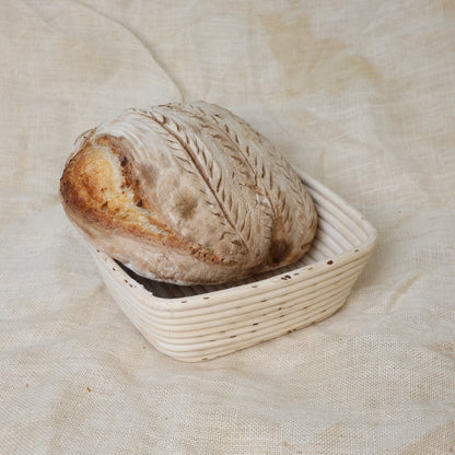 Diner Wares Bread Proofing Basket Rattan Square – 23.5 × 23.5 × 8 cm (Capacity 1.5 kg)