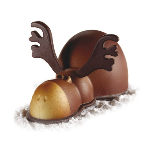PAVONI Christmas Rudolph Reindeer Chocolate Mould 235g | Professional Bakery Thermoformed Mould