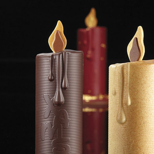 PAVONI Christmas Candle Chocolate Mould 215g | Professional Thermoformed Bakery Decoration