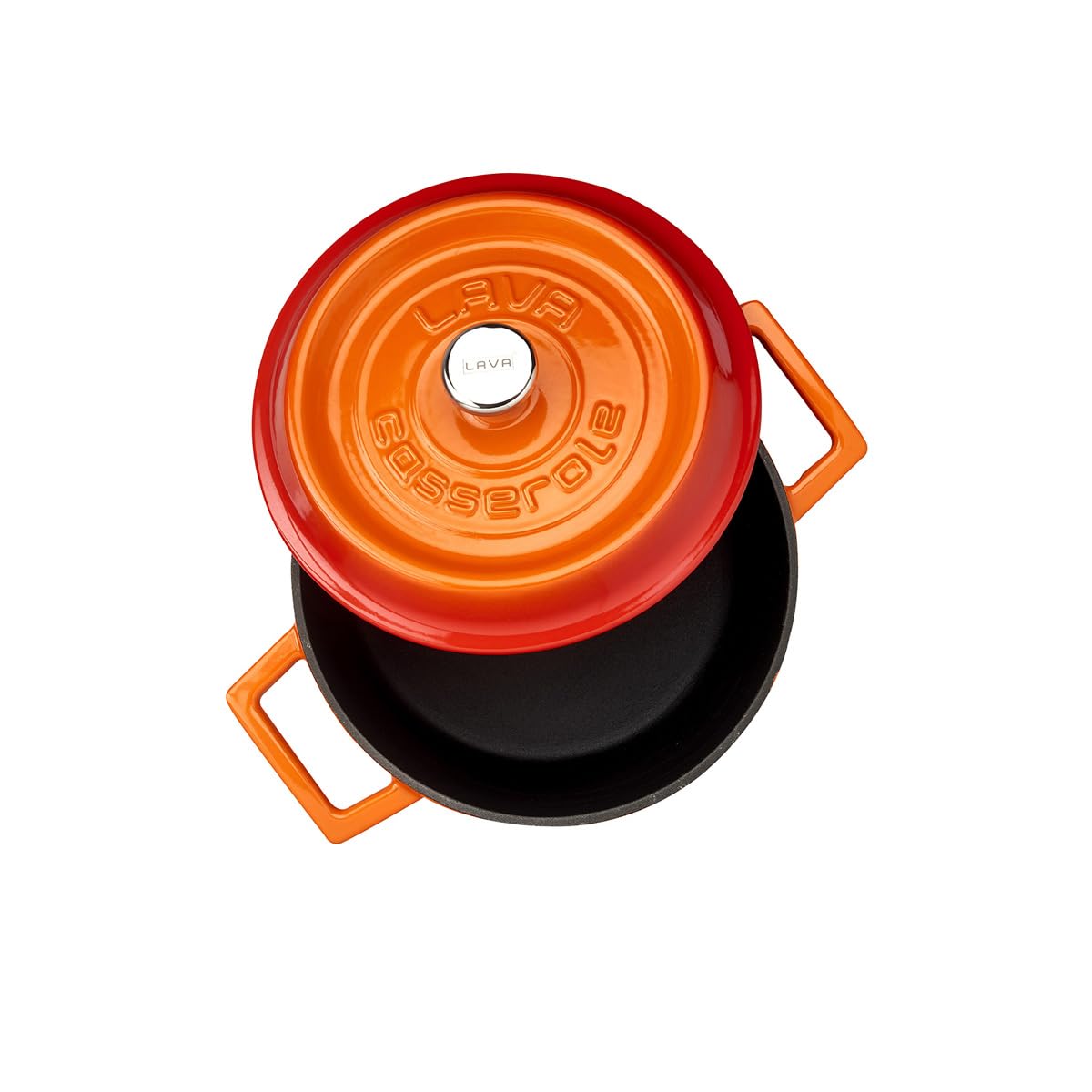 LAVA 20cm Enameled Cast Iron Round Casserole - 2.82L Dutch Oven