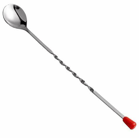Diner Wares Bar Spoon Red Knob ST. Steel, 28.5 cm