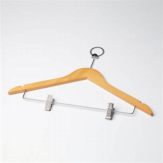 DINER WARES Wooden Anti Theft Clip Hanger Natural color