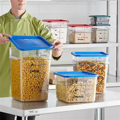 DINER WARES Storage Container with Lid Square Polycarbonate / PE