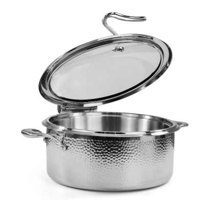 DINER WARES Chafing Dish SS with Hammered Finish & Induction Sandwhich Bottom 4.5 ltr