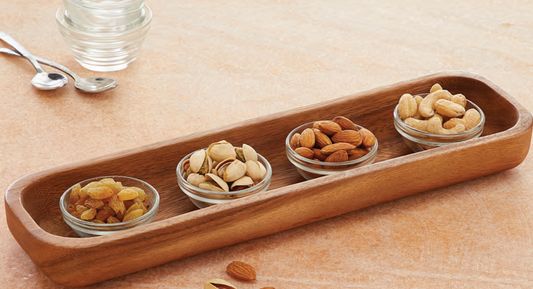DINER WARES Acacia Wood Long Tray L-35 x W-10 x H-3.8 Cms