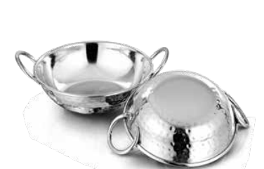 DW Karahi Hammered SS with Wire Handle Double Walled