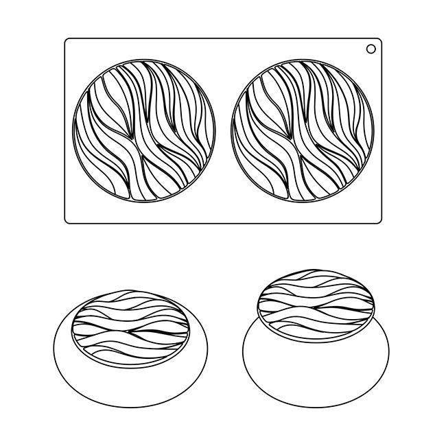 PAVONI Top Silicon Mould River 110ml TOP08S