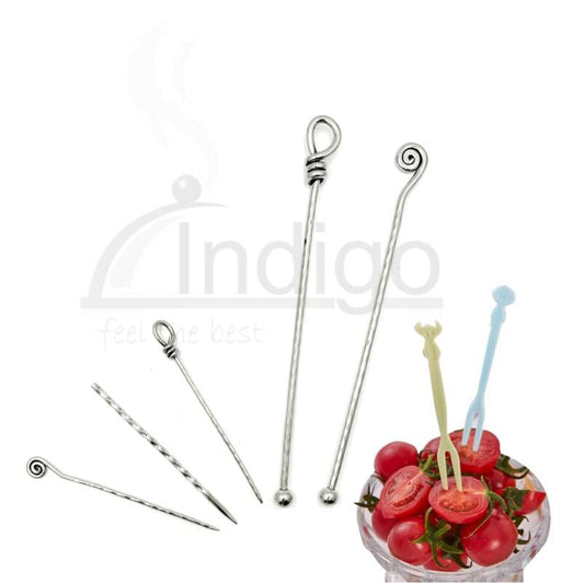 DINER WARES Twisted Fruit Pick with Knot Head  10.5 cm
