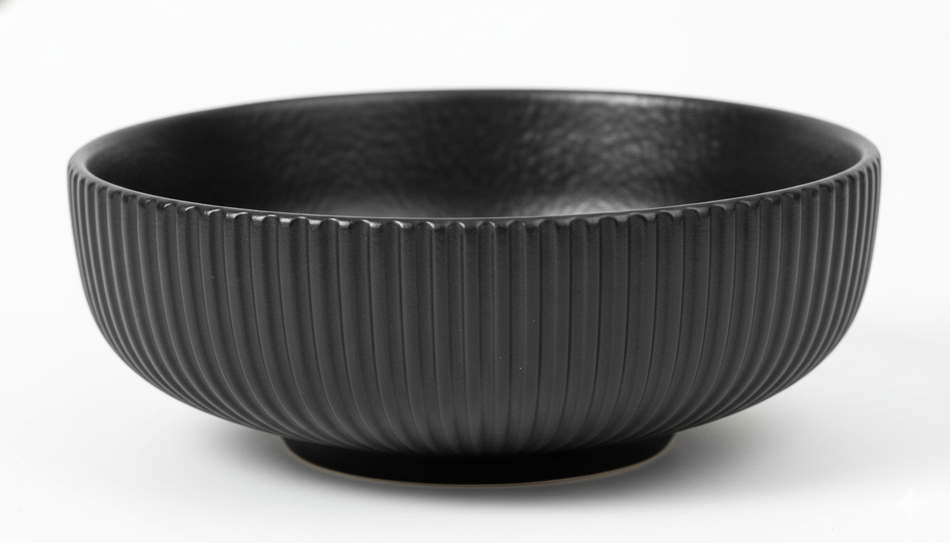 AURA Wave Salad Bowl Black (Large)