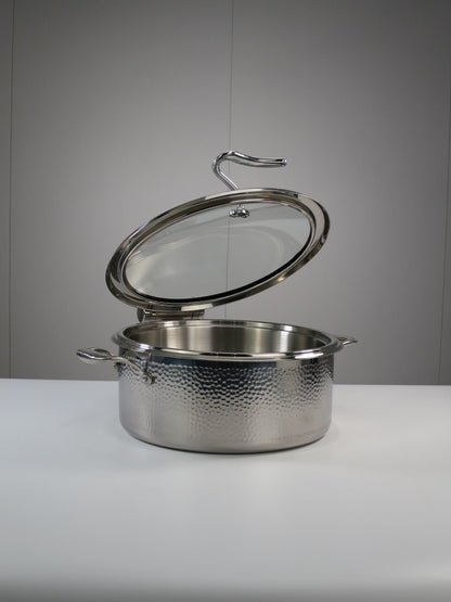 DINER WARES Chafing Dish SS with Hammered Finish & Induction Sandwhich Bottom 4.5 ltr