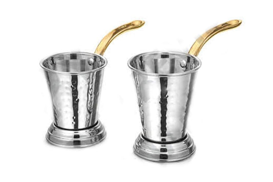 DW Gravy Balti Bucket SS with Brass Handle Hammered