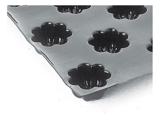 DINER WARES Black Teflon Coated Tray Mould 60 x 40 cm, Flower Shaped Slots