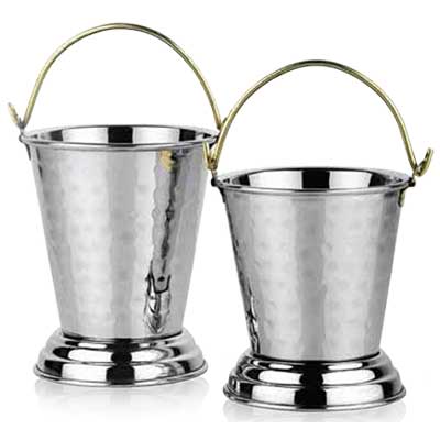 DW Gravy Balti Bucket SS Single Wall Hammered