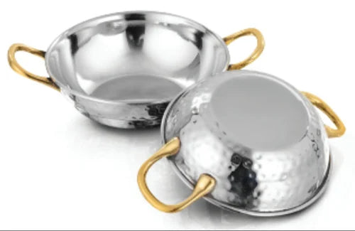 DW Karahi Hammered SS with Weilded Brass Handle