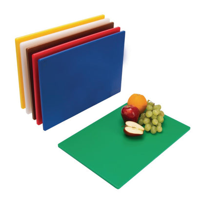 DINER WARES Chopping Board HDPE 12 x 18 x 1" - Red, Blue, Green, Yellow, White, Brown