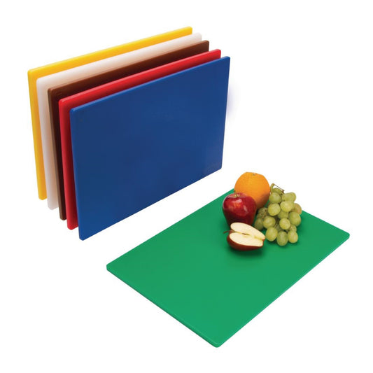 DINER WARES Chopping Board HDPE 12 x 18 x 1" - Red, Blue, Green, Yellow, White, Brown