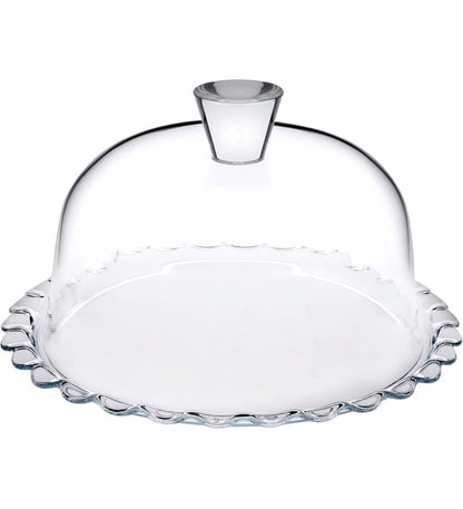 PASABAHCE PETITE PATISSERIE Serv Plate w/Dome 153mm