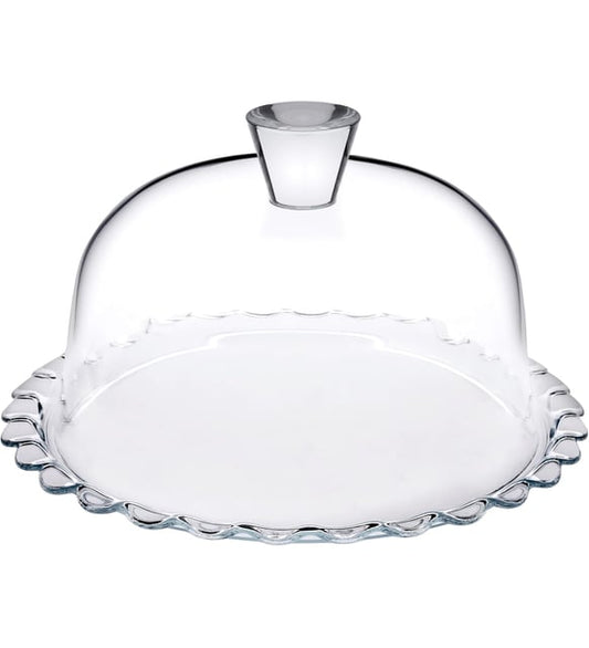 PASABAHCE PETITE PATISSERIE Serv Plate w/Dome 153mm