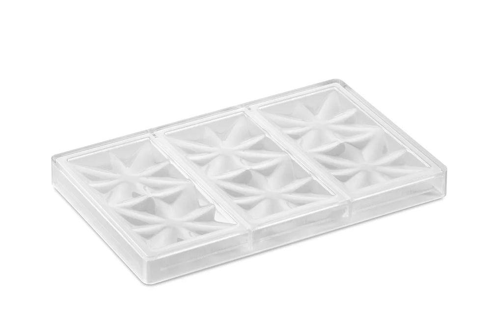 PAVONI Choco Bar Mould Edelweiss 3 Indents 100g PC5005