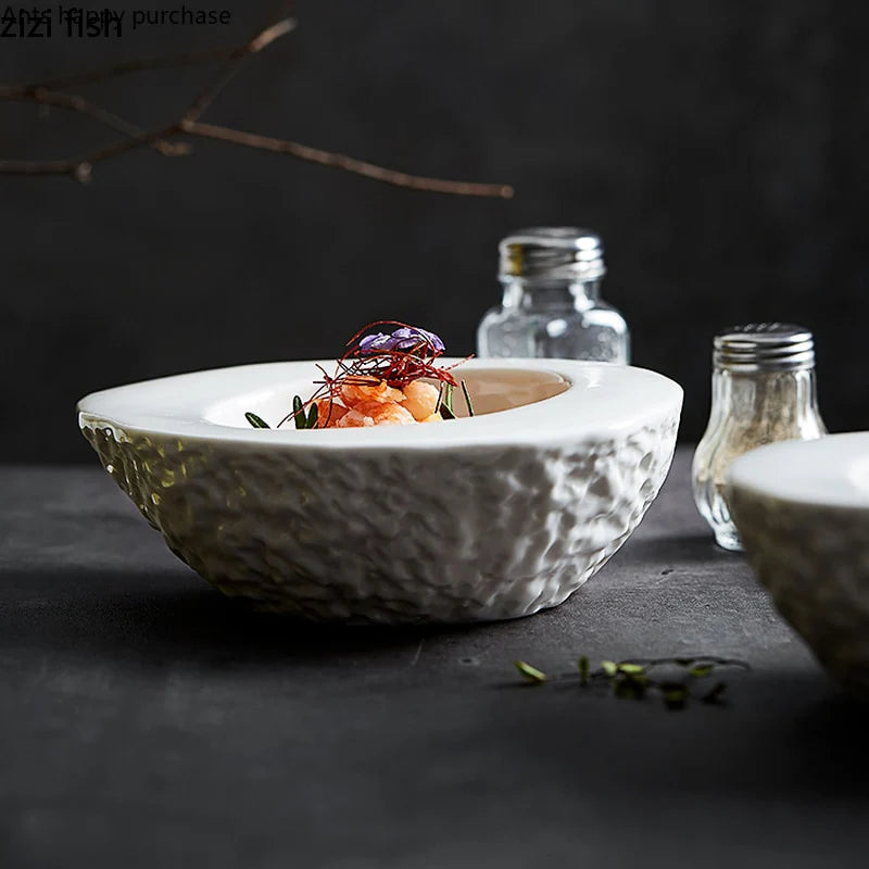 ROKA White Matt Crater Bowl 400 ml