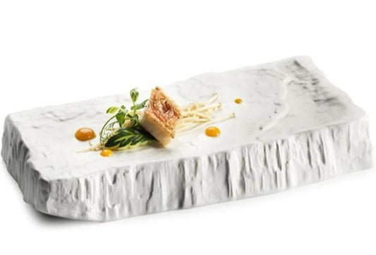 ROKA White Matt Podium Platter 27 x 11 cm