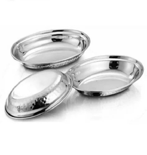DW Oval Entrée Dish SS Hammered Single Wall