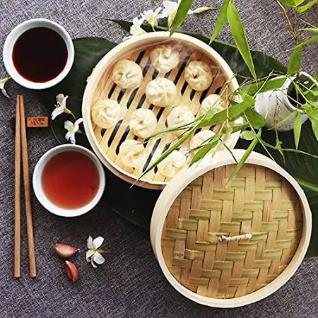 DINER WARES Dim Sum Basket Bamboo Round