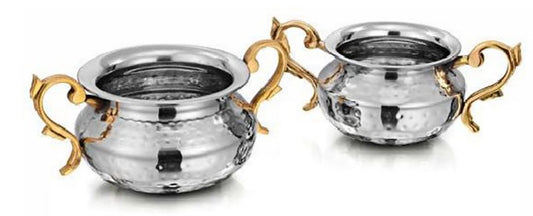 DW Punjabi SS Handi Hammered with Weilded Brass Handle Hammered