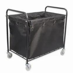 DINER WARES Laundry Trolley Black Washable Bag, S/S Frame